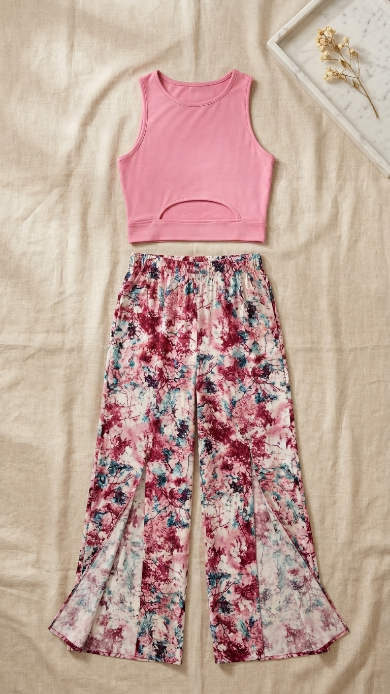 Sameera® Viscose Pants Pajama Set — Full Look | Code 5143 | Plus Size Pajama Set Egypt