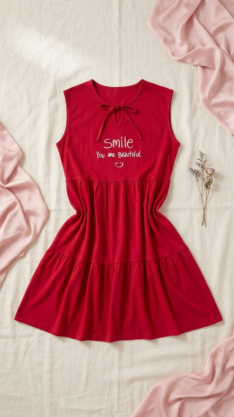 Sameera® "Smile You Are Beautiful" Tiered Summer Dress | Code 6064