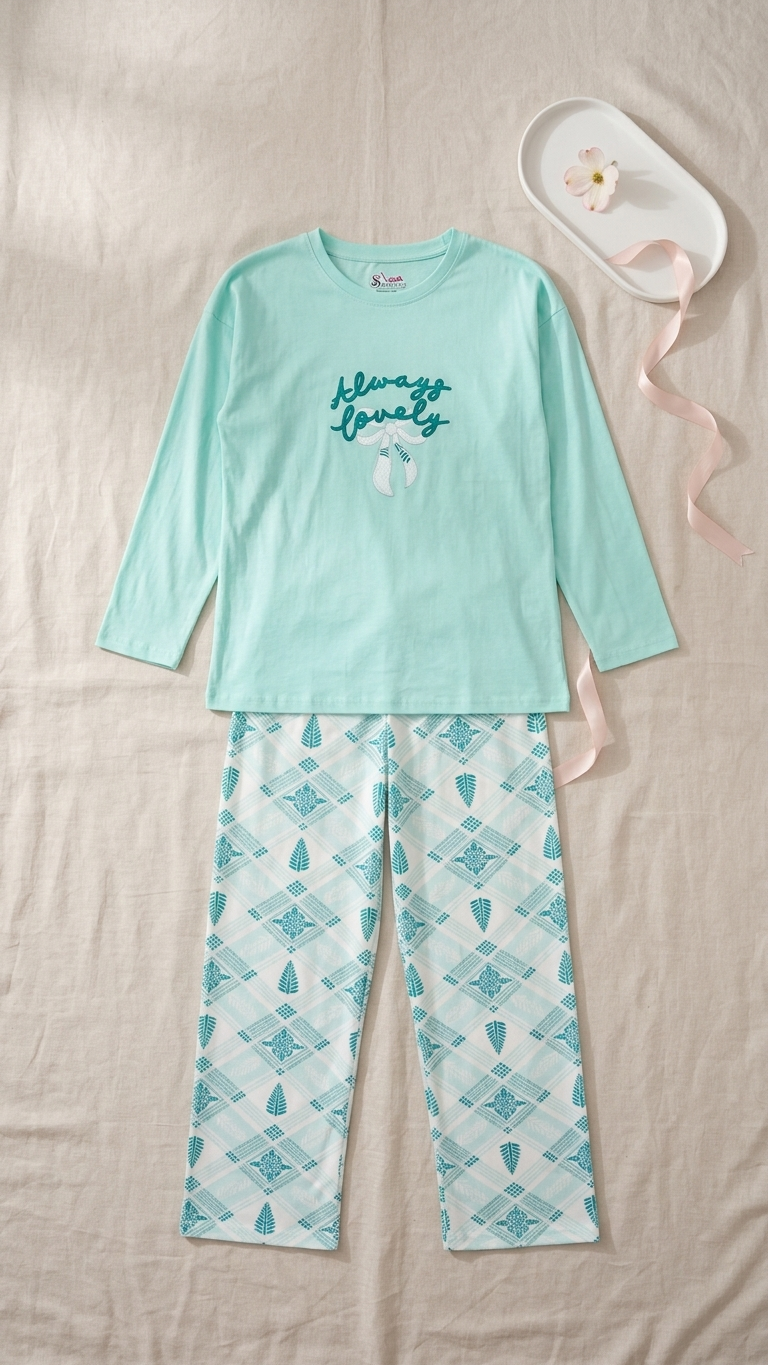 Sameera® "Always Lovely" Bow Cotton Pajama Set | Code 5159