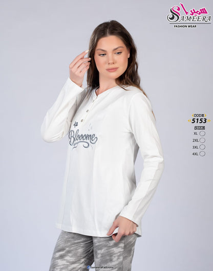 Sameera 5153 White Blooome Pajama 3