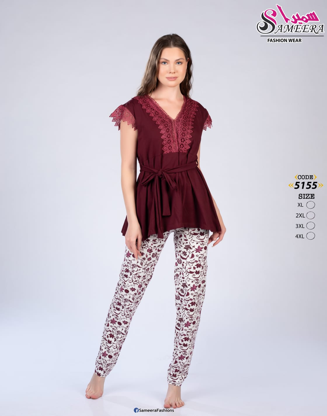 Sameera 5155 Burgundy 4
