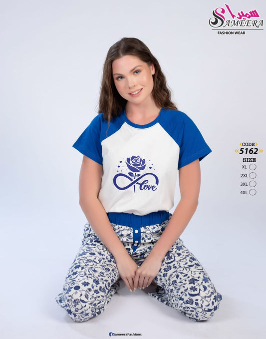 Sameera 5162 Blue Rose Love Raglan