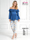 Sameera® Off-Shoulder Peplum Pajama Set | Code 5172