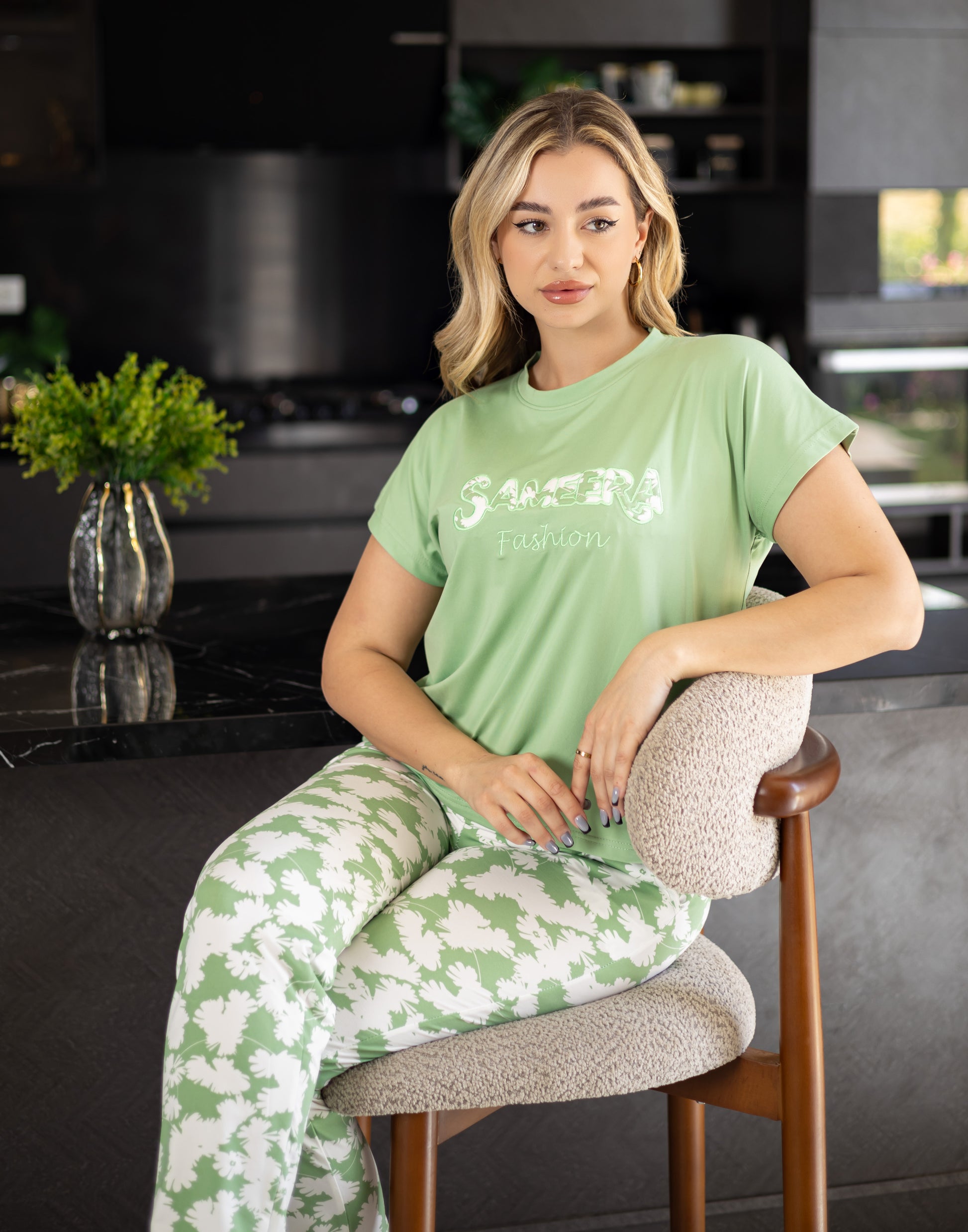 Sameera® Free-Size Embroidered Pajama — Back View | Code 5117 | Plus Size Pajama Set Egypt