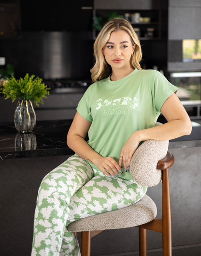 Sameera® Free-Size Embroidered Pajama — Back View | Code 5117 | Plus Size Pajama Set Egypt