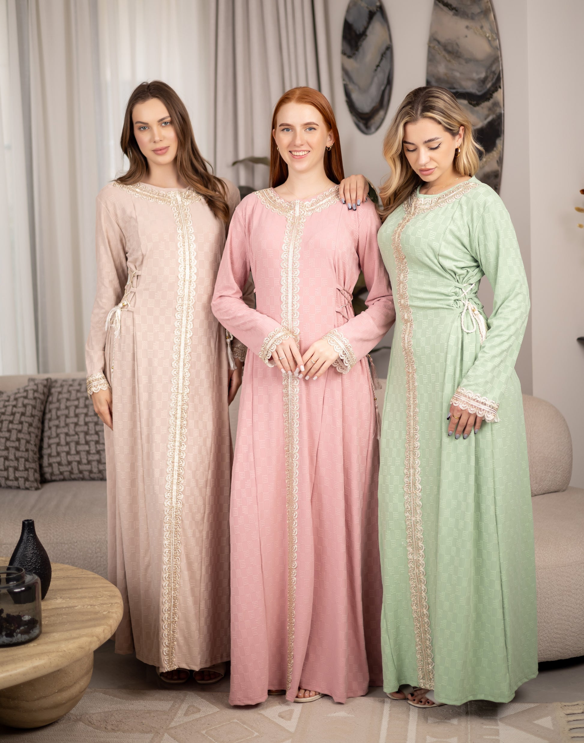 Sameera® Gold Lace Embroidered Jalabiya — Plus Size Jalabiya Egypt | Code 229