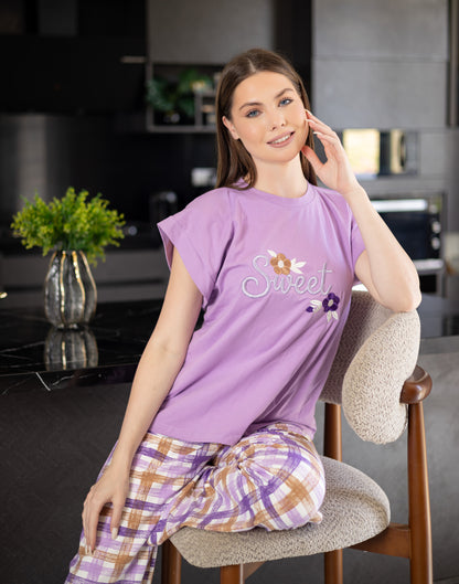 Sameera® Embroidered Free-Size Pajama — Detail View | Code 5121 | Plus Size Pajama Set Egypt