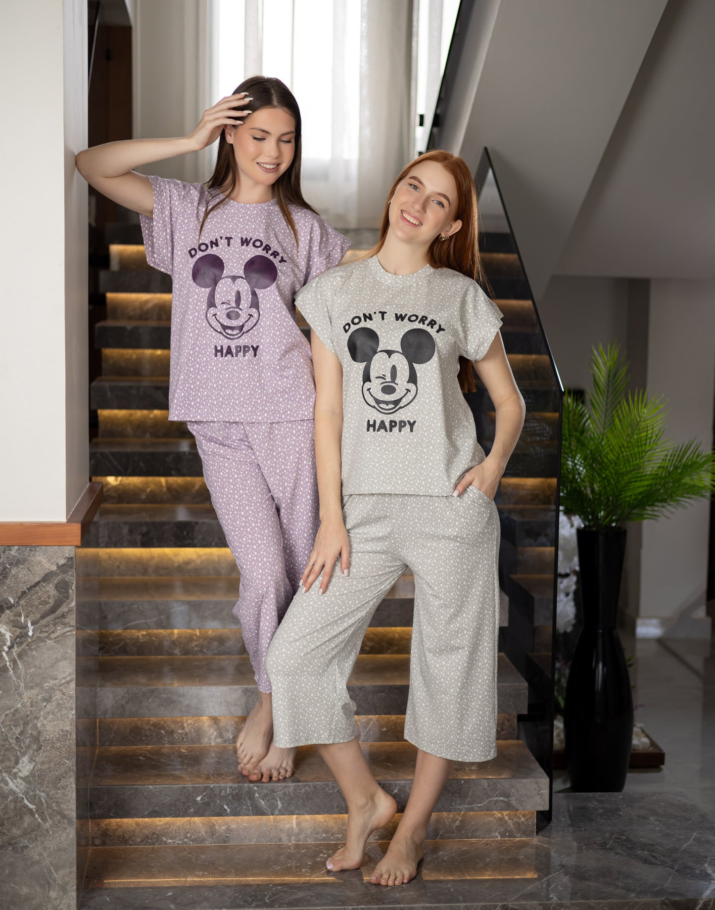 Sameera® Cotton Bermuda Shorts Pajama Set — Plus Size Pajama Set Egypt | Code 5127