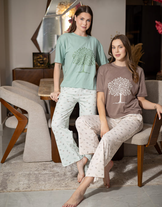Sameera® Free-Size Printed Pajama — Plus Size Pajama Set Egypt | Code 5138