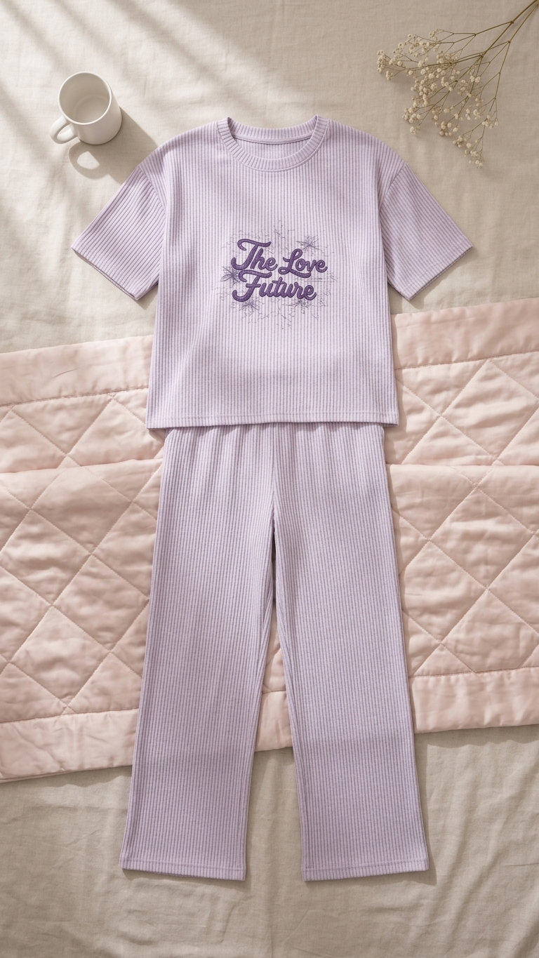 Sameera® Free-Size Embroidered Pajama — Side View | Code 5115 | Plus Size Pajama Set Egypt