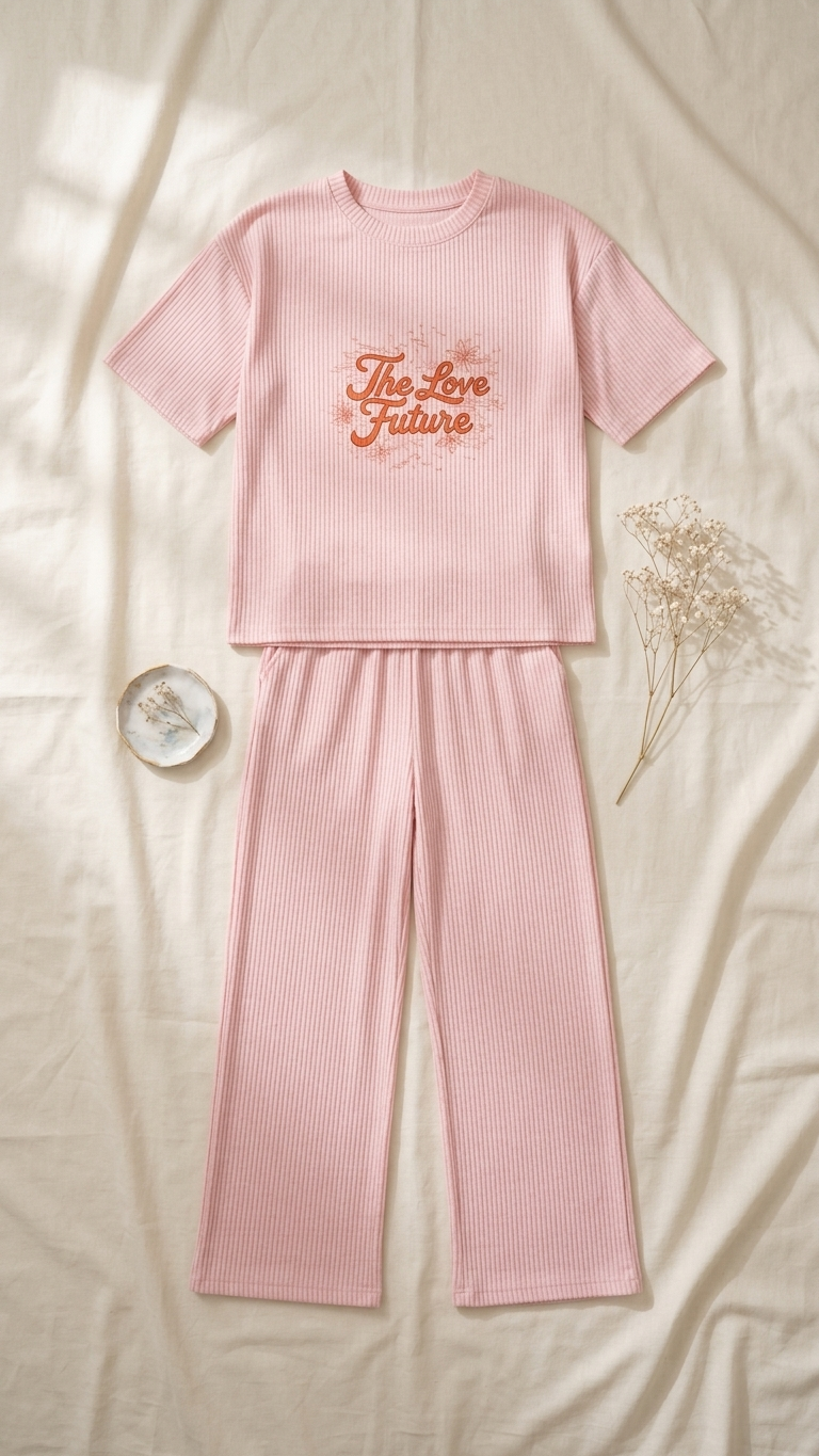 Sameera® Free-Size Embroidered Pajama — Full Look | Code 5115 | Plus Size Pajama Set Egypt