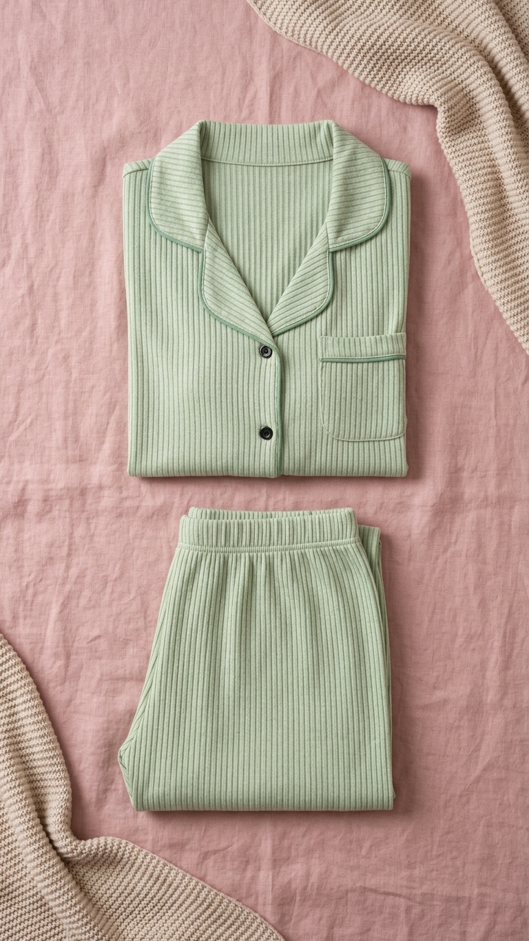 Sameera® Striped Button Sleeve Pajama Set — Full Look | Code 5116 | Plus Size Pajama Set Egypt