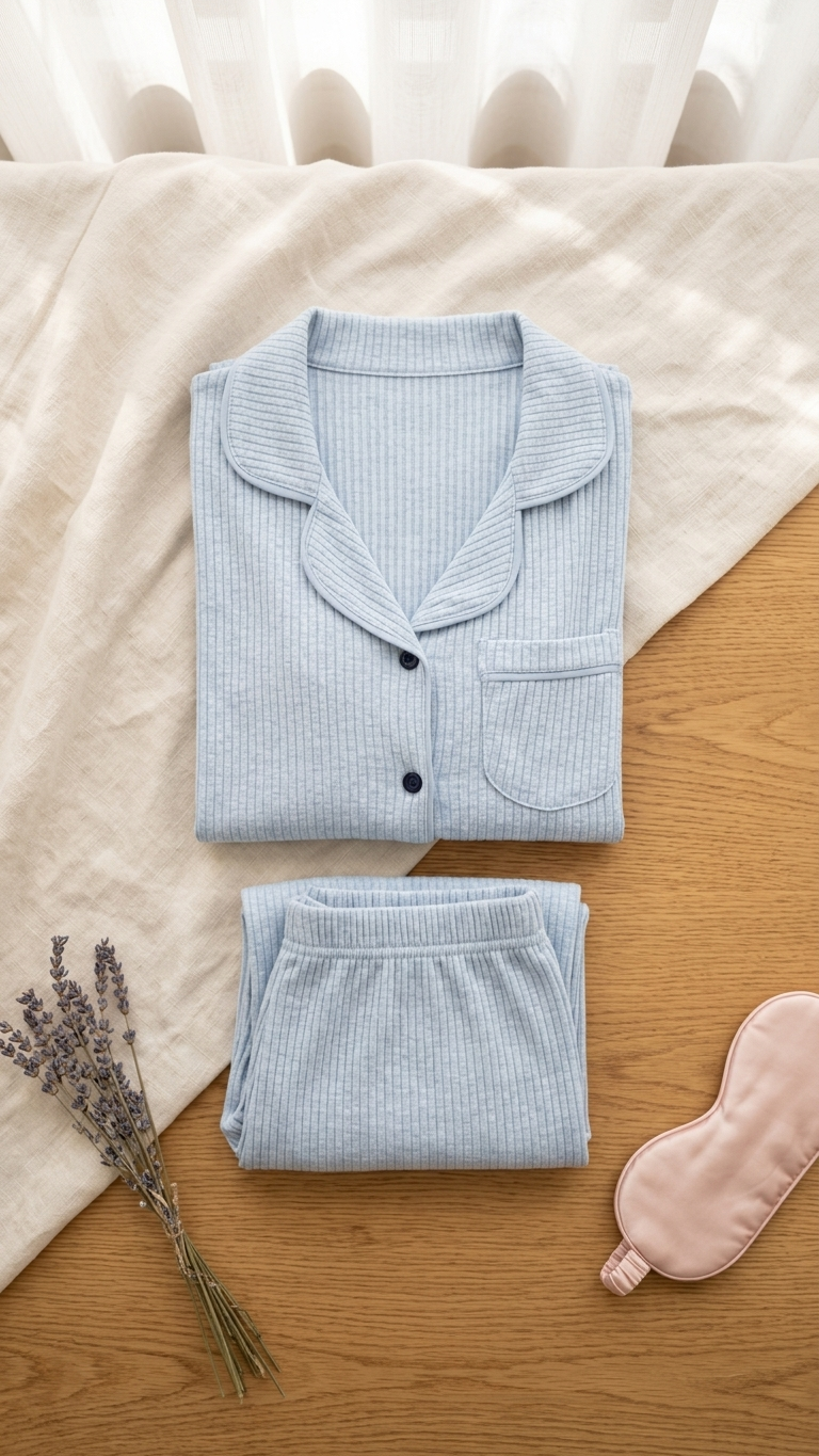 Sameera® Striped Button Sleeve Pajama Set — Side View | Code 5116 | Plus Size Pajama Set Egypt