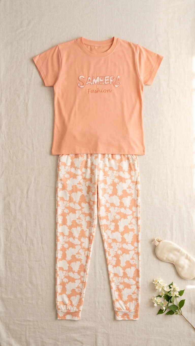 Sameera® Free-Size Embroidered Pajama — Full Look | Code 5117 | Plus Size Pajama Set Egypt