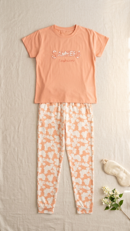 Sameera® Free-Size Embroidered Pajama — Full Look | Code 5117 | Plus Size Pajama Set Egypt
