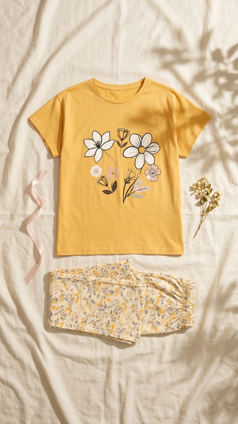 Sameera® Free-Size Printed Pajama — Detail View | Code 5118 | Plus Size Pajama Set Egypt