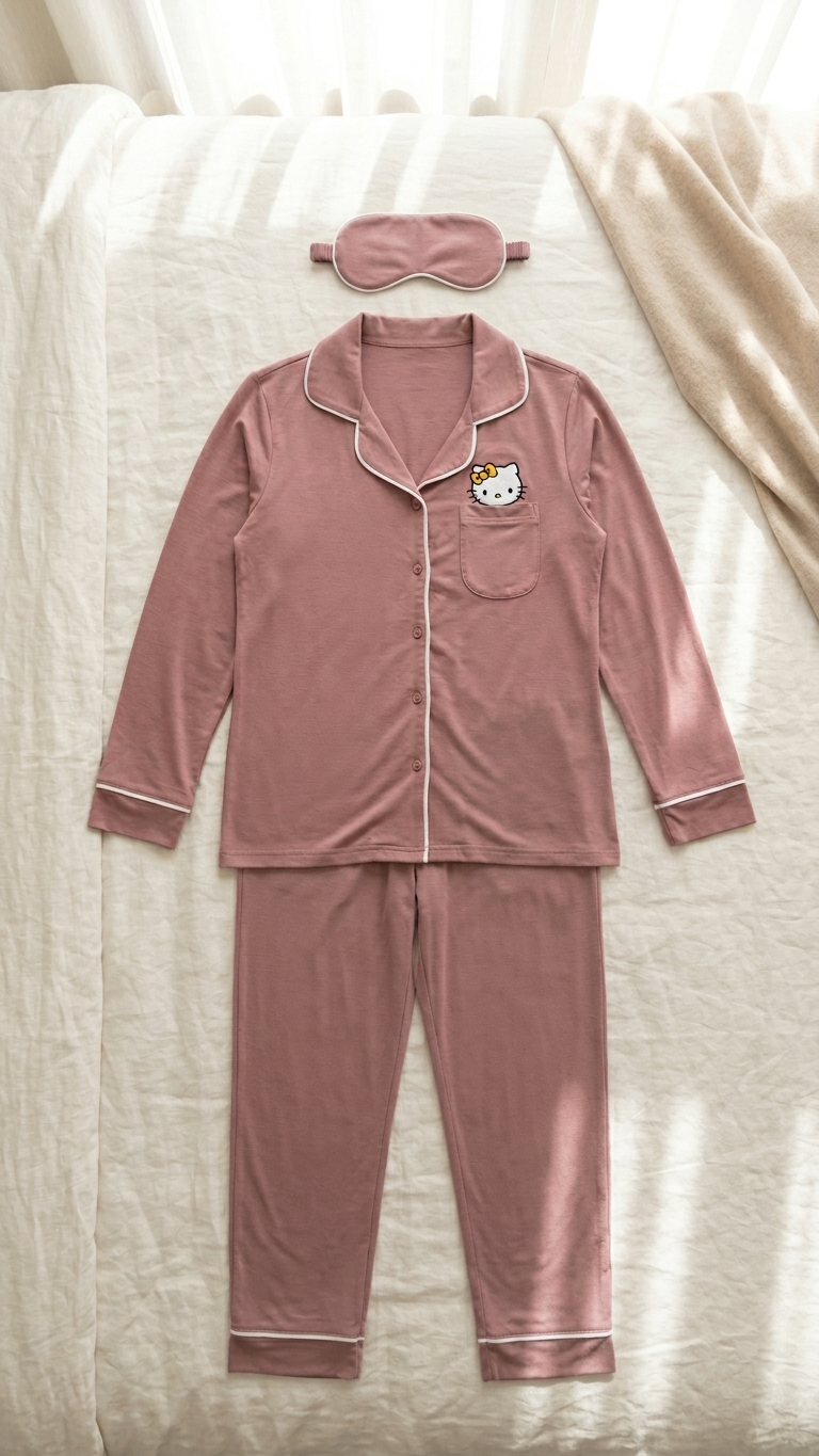 Sameera® Cotton Button Robe Pajama Set — Color 3 | Code 5119 | Plus Size Pajama Set Egypt