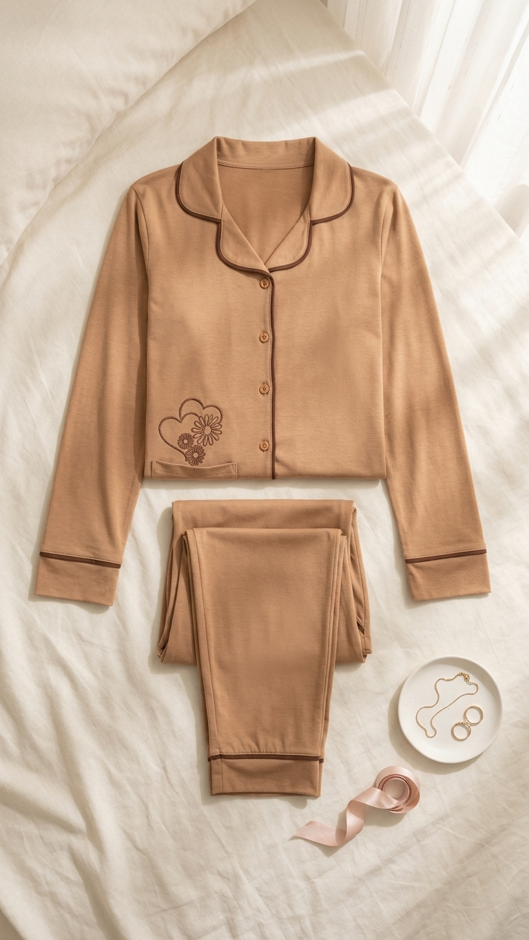 Sameera® Robe Button Pajama Set — Full Look | Code 5120 | Plus Size Pajama Set Egypt