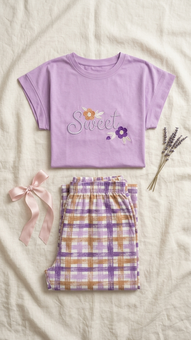 Sameera® Embroidered Free-Size Pajama — Full Look | Code 5121 | Plus Size Pajama Set Egypt