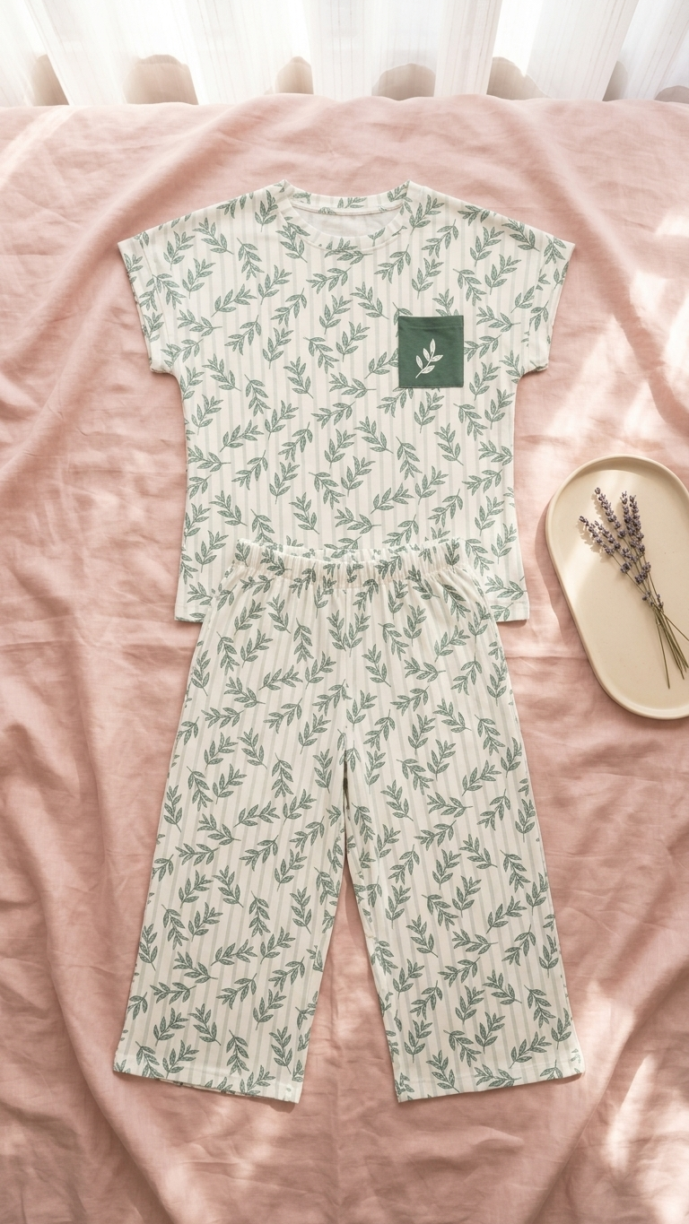 Sameera® Cotton Bermuda Shorts Pajama Set — Full Look | Code 5122 | Plus Size Pajama Set Egypt