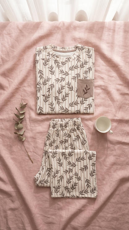 Sameera® Cotton Bermuda Shorts Pajama Set — Side View | Code 5122 | Plus Size Pajama Set Egypt