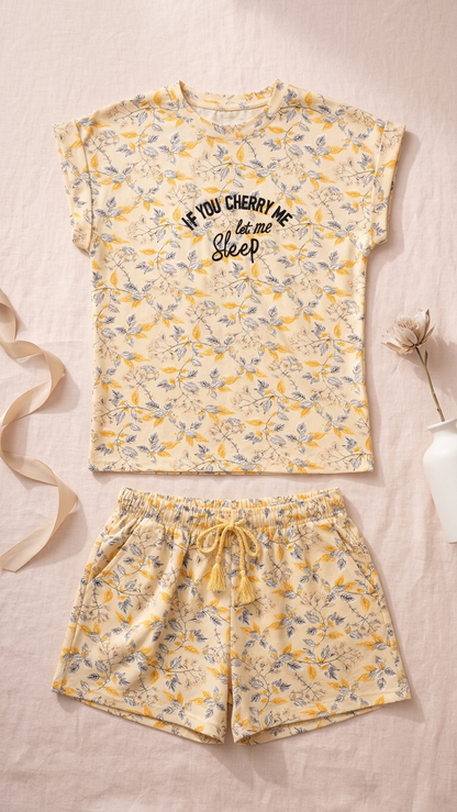 Sameera® Floral Shorts Pajama Set — Side View | Code 5123 | Plus Size Pajama Set Egypt