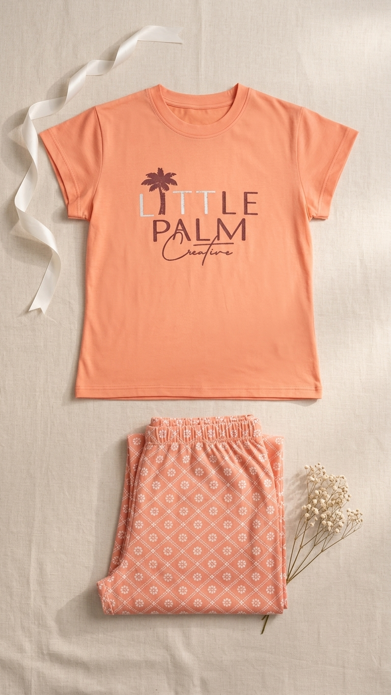 Sameera® Printed Cotton Pajama Set — Side View | Code 5125 | Plus Size Pajama Set Egypt