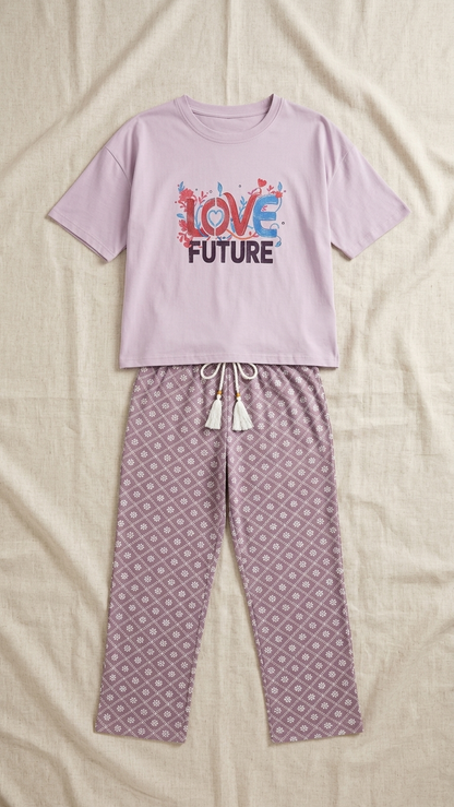 Sameera® Free-Size Printed Pajama — Side View | Code 5126 | Plus Size Pajama Set Egypt