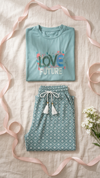 Sameera® Free-Size Printed Pajama — Full Look | Code 5126 | Plus Size Pajama Set Egypt