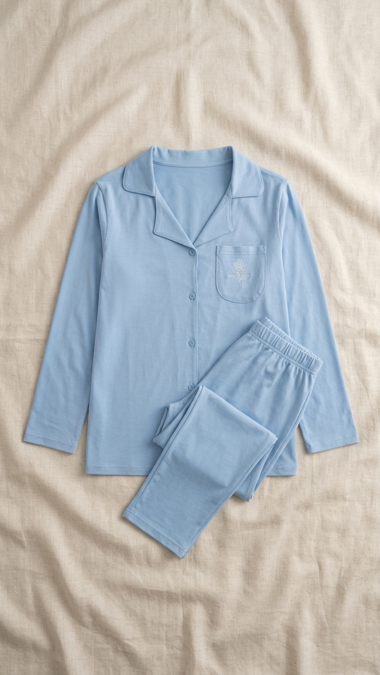 Sameera® Cotton Button Sleeve Pajama Set — Back View | Code 5130 | Plus Size Pajama Set Egypt