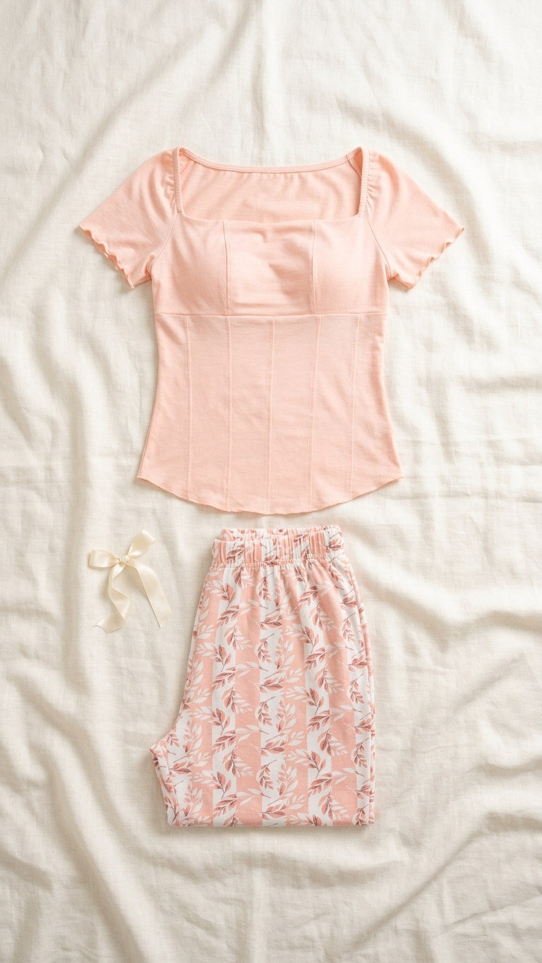 Sameera® Cotton Trousers Pajama Set — Full Look | Code 5109 | Plus Size Pajama Set Egypt