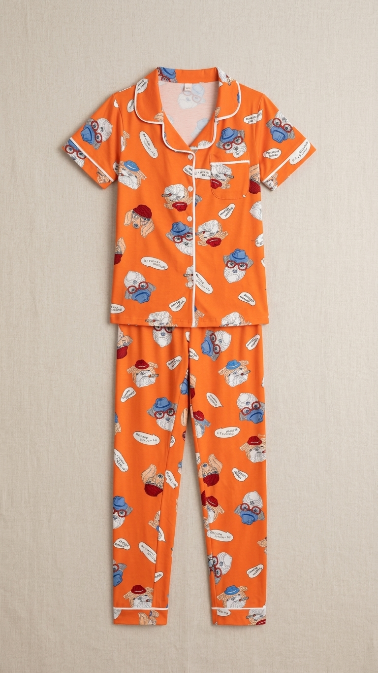 Sameera® Cotton Half-Robe Pajama Set — Color 3 | Code 5132 | Plus Size Pajama Set Egypt