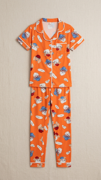 Sameera® Cotton Half-Robe Pajama Set — Color 3 | Code 5132 | Plus Size Pajama Set Egypt
