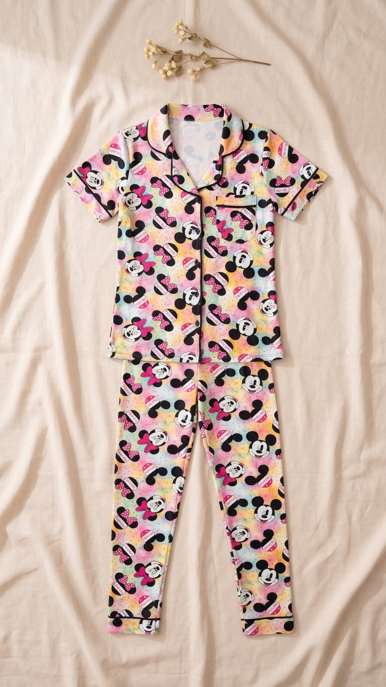 Sameera® Cotton Half-Robe Pajama Set — Side View | Code 5132 | Plus Size Pajama Set Egypt