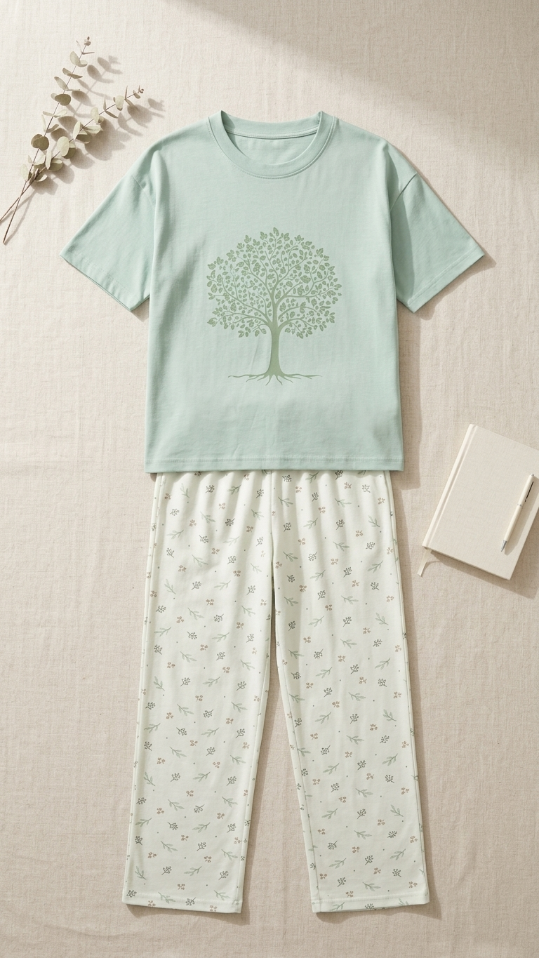 Sameera® Free-Size Printed Pajama — Side View | Code 5138 | Plus Size Pajama Set Egypt