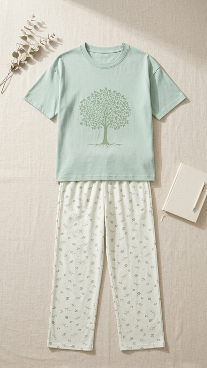 Sameera® Free-Size Printed Pajama — Side View | Code 5138 | Plus Size Pajama Set Egypt