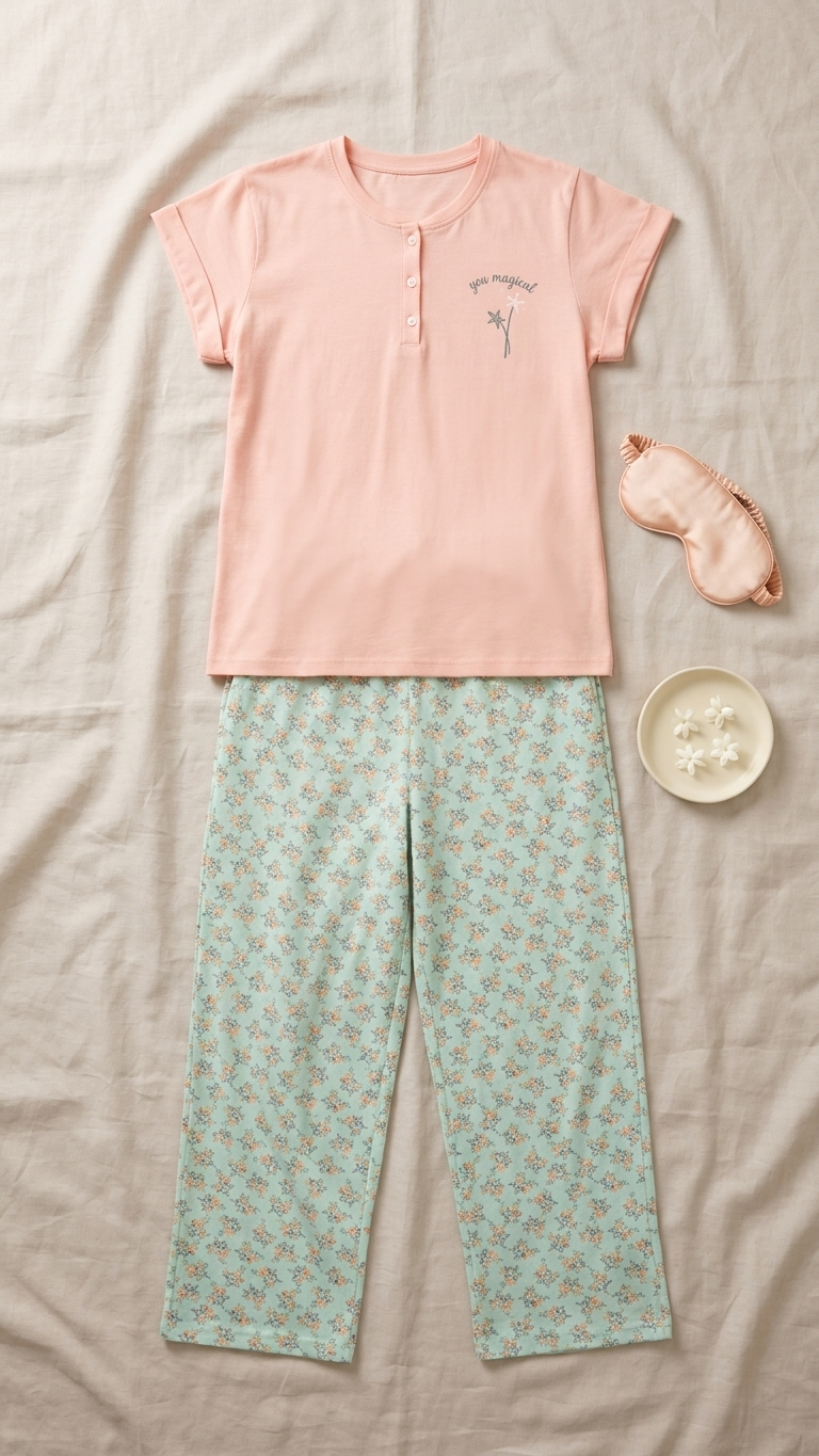 Sameera® Embroidered Pajama Set — Side View | Code 5140 | Plus Size Pajama Set Egypt