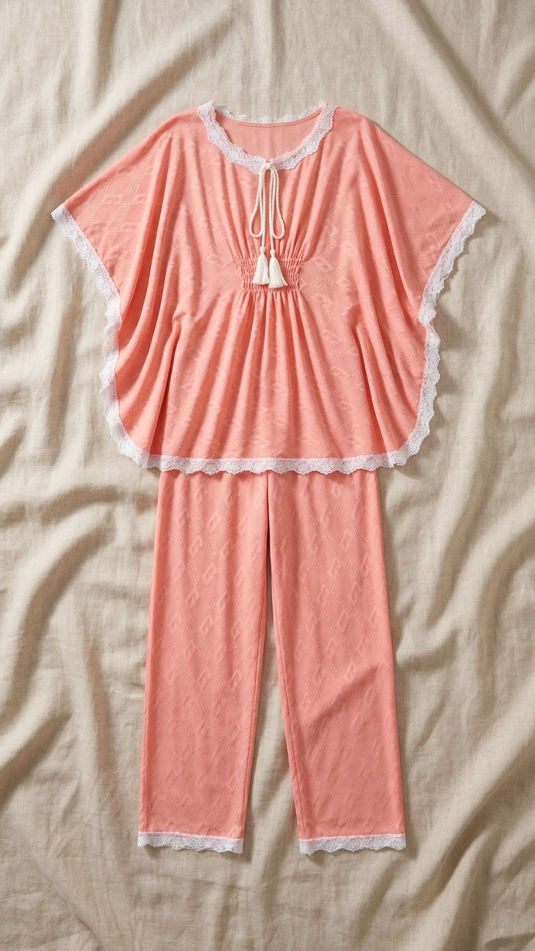 Sameera® Butterfly Georgette Pajama Set — Color 3 | Code 5142 | Plus Size Pajama Set Egypt