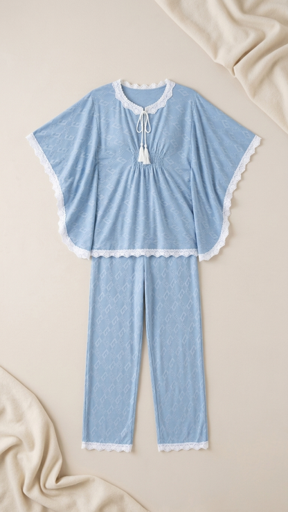 Sameera® Butterfly Georgette Pajama Set — Full Look | Code 5142 | Plus Size Pajama Set Egypt