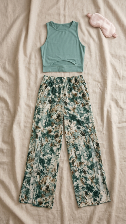Sameera® Viscose Pants Pajama Set — Side View | Code 5143 | Plus Size Pajama Set Egypt