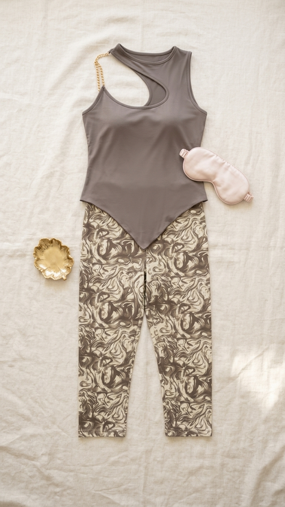 Sameera® Chain Bermuda Pajama Set — Full Look | Code 5144 | Plus Size Pajama Set Egypt