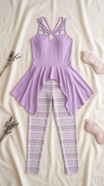 Sameera® Long Strap Pajama Set — Side View | Code 5147 | Plus Size Pajama Set Egypt