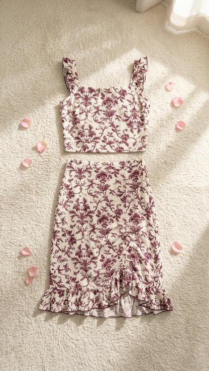 Sameera® Cotton Pocket Top & Skirt Set — Full Look | Code 5154 | Plus Size Pajama Set Egypt