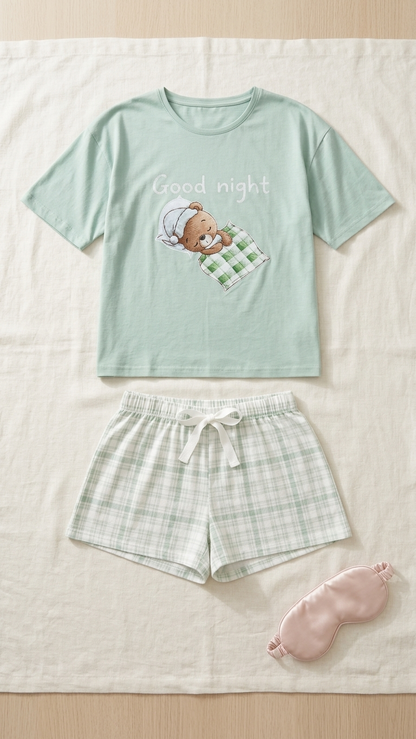 Sameera® Printed Shorts Pajama Set — Side View | Code 5135 | Plus Size Pajama Set Egypt