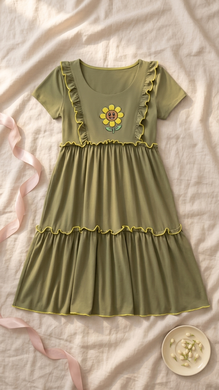 Sameera Printed Cotton Summer Dress Code 6054 - Color 2 Detail