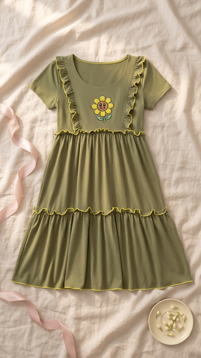 Sameera Printed Cotton Summer Dress Code 6054 - Color 2 Detail