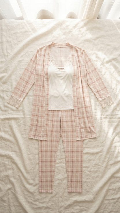 Sameera 3-Piece Lace Robe Pajama Gift Set Code 8015 - Color Set
