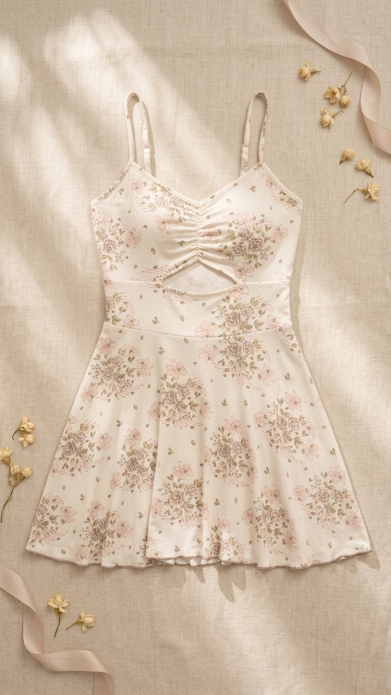 Sameera Floral Strap Summer Dress Code 6060 - Side View