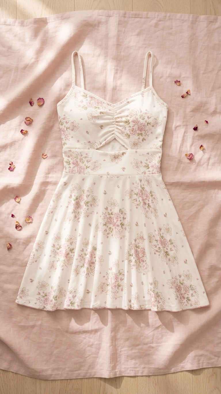 Sameera Floral Strap Summer Dress Code 6060 - Detail View