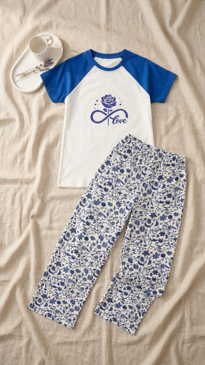 Sameera® Rose Love Raglan Cotton Pajama Set | Code 5162